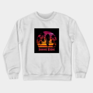 Cycling Sunset Rider Crewneck Sweatshirt